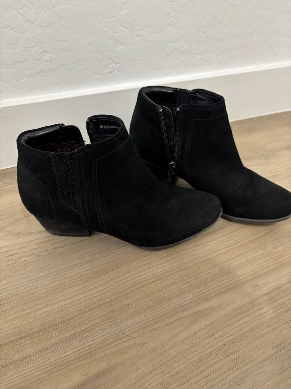 Blondo Black Suede Ankle Booties with Side Zipper